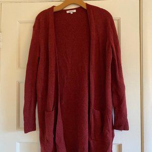 Madewell Cardigan With Pockets - Cranberry